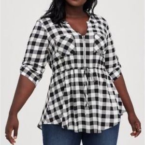 Torrid Babydoll Plaid Stretch Tunic